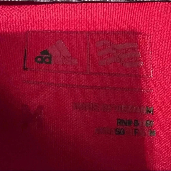 Adidas Red Climalite Golf Polo Sport Collared Short Sleeve Size Medium - Picture 3 of 7